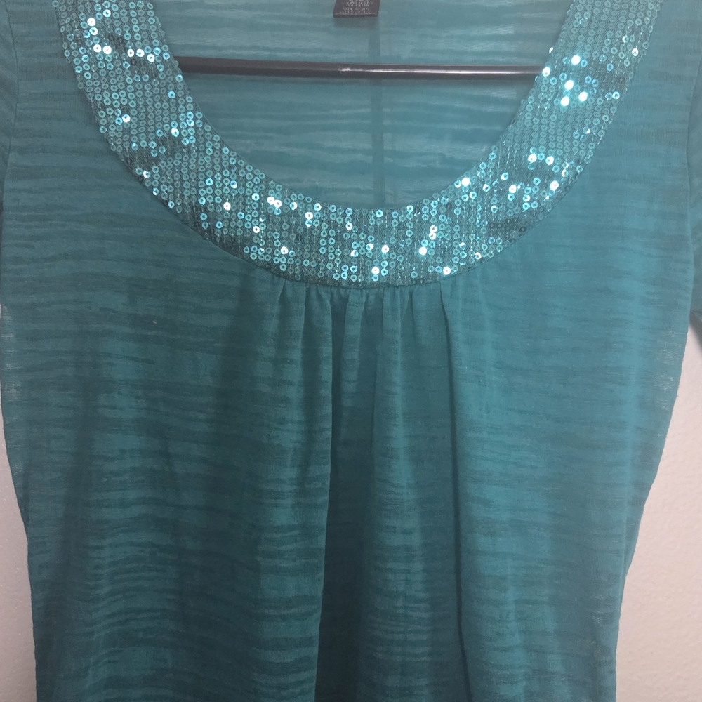 Bozzolo Teal Sequin Blouse